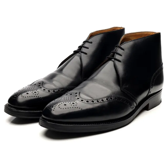 Crockett & Jones boots chukka cuir noir pointure UK 10